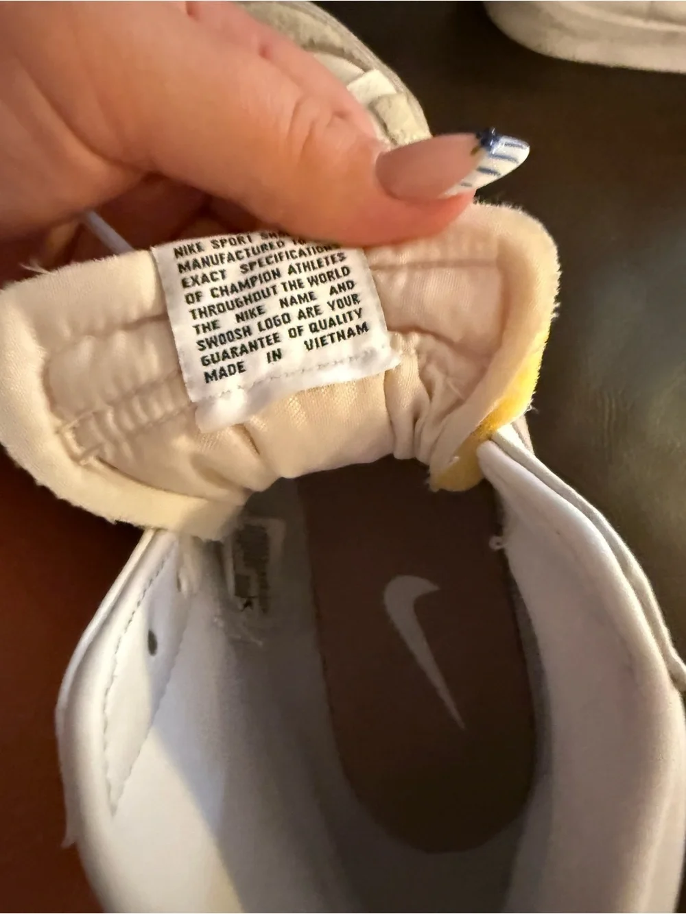 Nike Women’s High-Top Sneakers in White, Beige and Orange Accent
